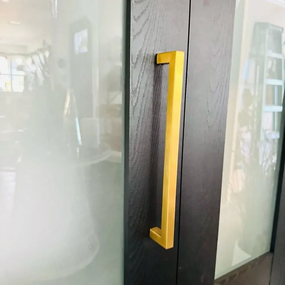 3 NEW Brushed Brass Gold over Stainless Steel Cabinet Pulls Door Handle Hardware